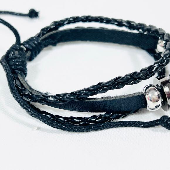 Gemini Zodiac Leather Adjustable Bracelet Unisex Multilayer Horoscope New - Picture 5 of 5